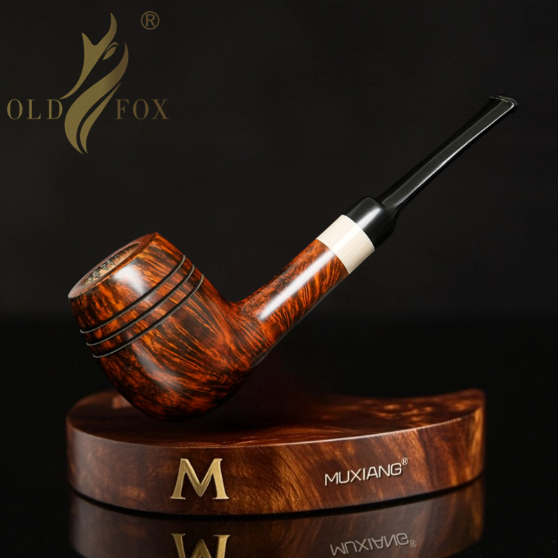 进口石楠木烟斗男士手工撞球烟斗直式三腰线传统老式过滤烟具配件