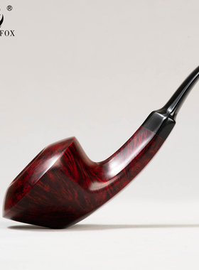 老狐狸暗红色精品手工烟斗西班牙进口石楠木3mm烟道坎伯兰烟嘴