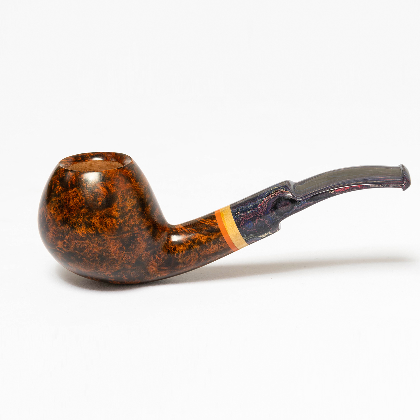 老狐狸手工烟斗进口石楠木3mm烟道条纹环装饰德国进口坎伯兰烟嘴