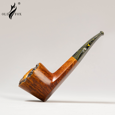 老狐狸一物一拍精品斗实木直柄烟斗进口石楠木3mm烟道坎伯兰烟嘴