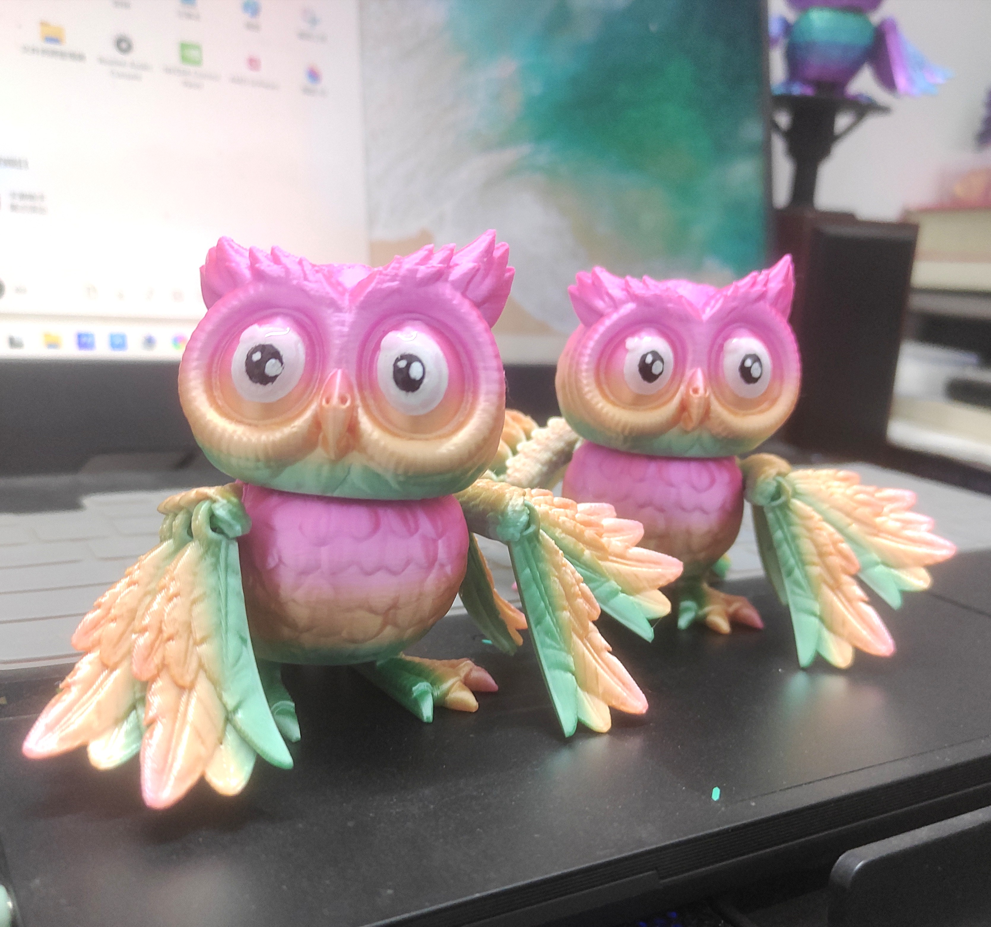 3d打印猫头鹰鸱鸮仿真小鸟可活动关节摆件儿童玩具生日新年礼物