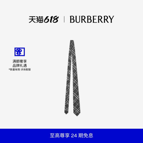 格纹丝质领带BURBERRY