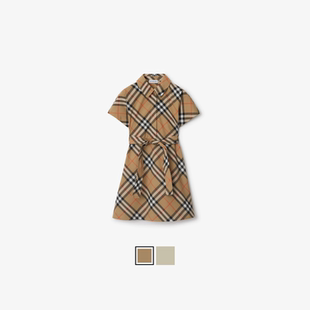 女童 80905381 12期免息 连衣裙 式 格纹棉质短袖 BURBERRY 衬衫