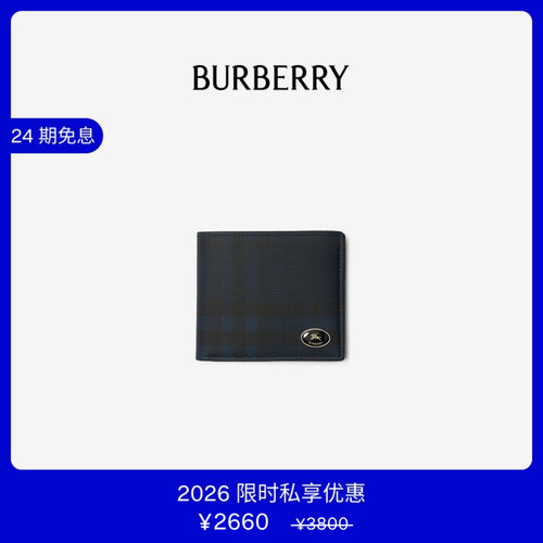 格纹双折钱夹BURBERRY