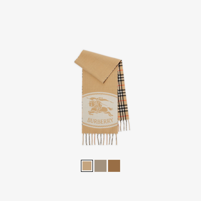 双面两用骑士羊绒围巾BURBERRY