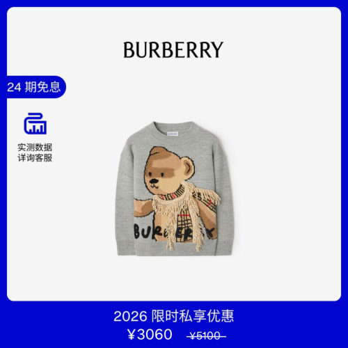 泰迪熊羊毛针织衫BURBERRY