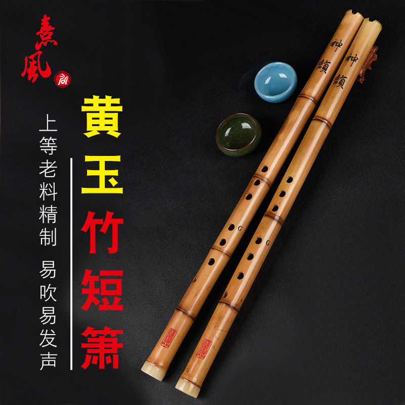 专业黄玉竹短萧高档演奏学生初学洞萧古萧吹奏乐器八孔GF调随身潇