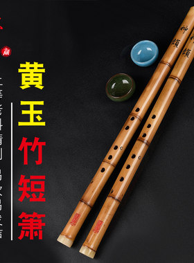 专业黄玉竹短萧高档演奏学生初学洞萧古萧吹奏乐器八孔GF调随身潇
