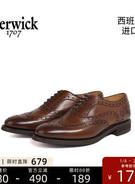 BERWICK西班牙进口女士经典固特异商务正装休闲牛津布洛克皮鞋120