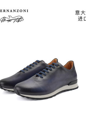Spernanzoni意大利进口运动百搭手工擦色头层牛皮休闲男鞋PIETRO