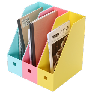 三锐桌面A4资料架文件栏学生书本收纳盒前台资料盒多色立式分类文件夹整理档案归类置物架大容量书桌收纳架