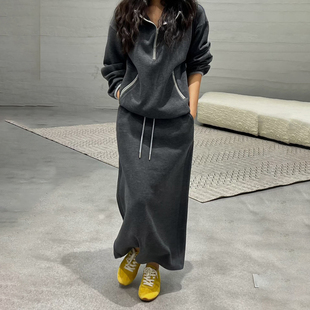 欧洲站休闲运动风连帽卫衣女2026年秋季宽松显瘦两件套装慵懒风潮