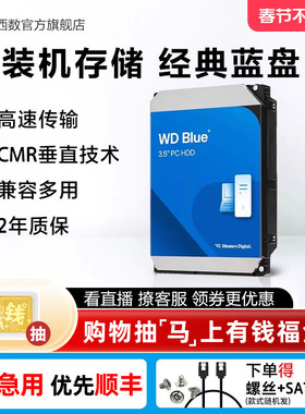 WD西部数据4t机械硬盘12t硬盘6t西数4tb电脑10t蓝盘2tb台式机3t