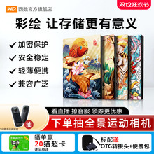 WD西部数据移动硬盘4tb电脑笔记本手机西数4t彩绘定制加密