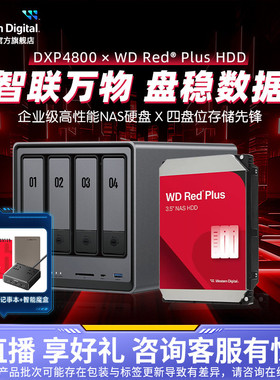 WD西数私有云绿联DXP4800四盘位NAS家用家庭网络存储器服务器个人云盘文件企业存储扩容