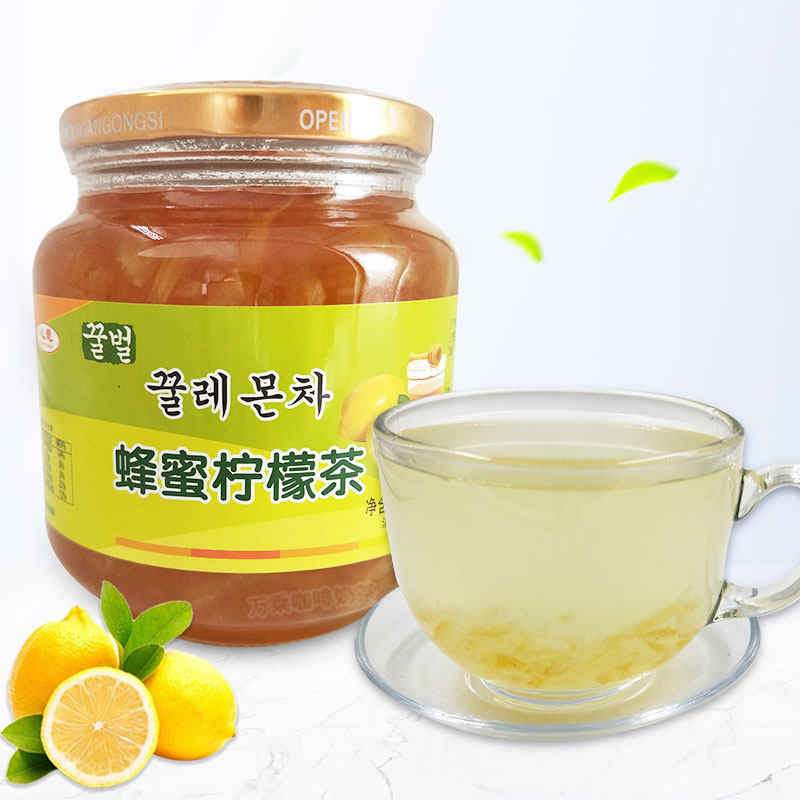包邮蜂蜜柠檬茶1kg 韩国风味蜜炼酱水果茶酱奶茶冲饮冲泡饮品商用