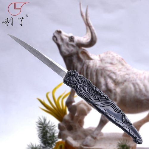 利了刀王超记作 8cm白钢主刀厨师雕花刀龙纹食品雕刻主刀锋利免磨
