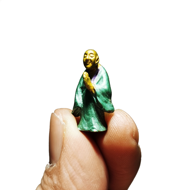 黄铜彩绘骑驴老者  盆景假山枯山水奇石微景观造景配饰配件小摆件