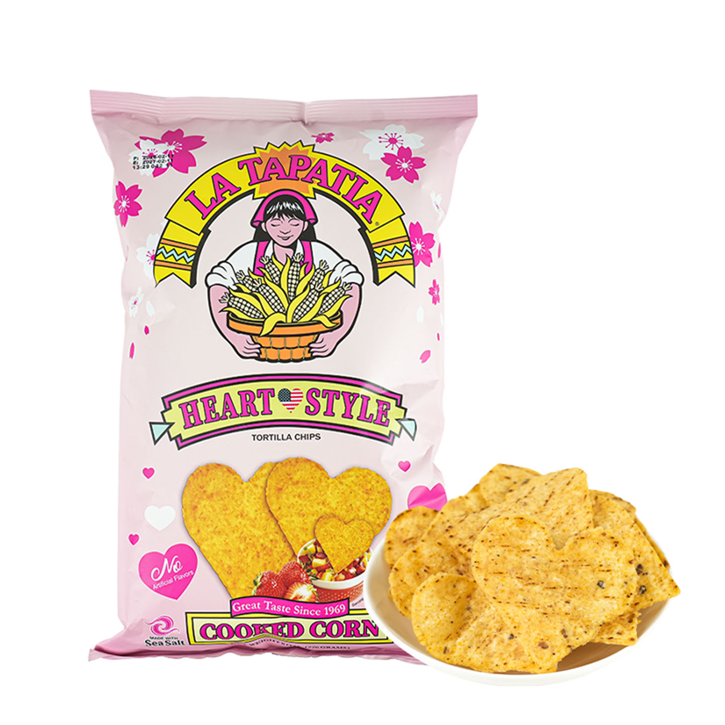 美国进口墨西哥心形少女玉米片226gX2袋代餐粗粮烘培膨化零食小吃
