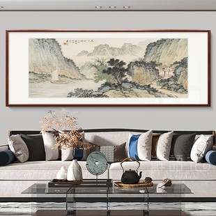 新中式 饰画沙发背景墙挂画靠山图办公室壁画风景 国画山水画客厅装