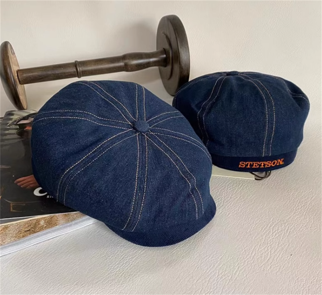 美国正品stetson男女夏季透气百搭休闲复古八角报童帽英伦画家帽