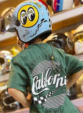 台湾Gallop大眼睛彩绘亲子儿童头盔可爱电动踏板姜戈3/4通勤半盔