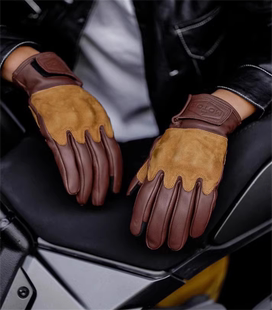 MR MOTOR复古机车羊皮加绒手套关节保护防摔护具触屏手套男女款