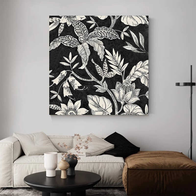 FY.ART中古植物黑白色调装现代装饰画
