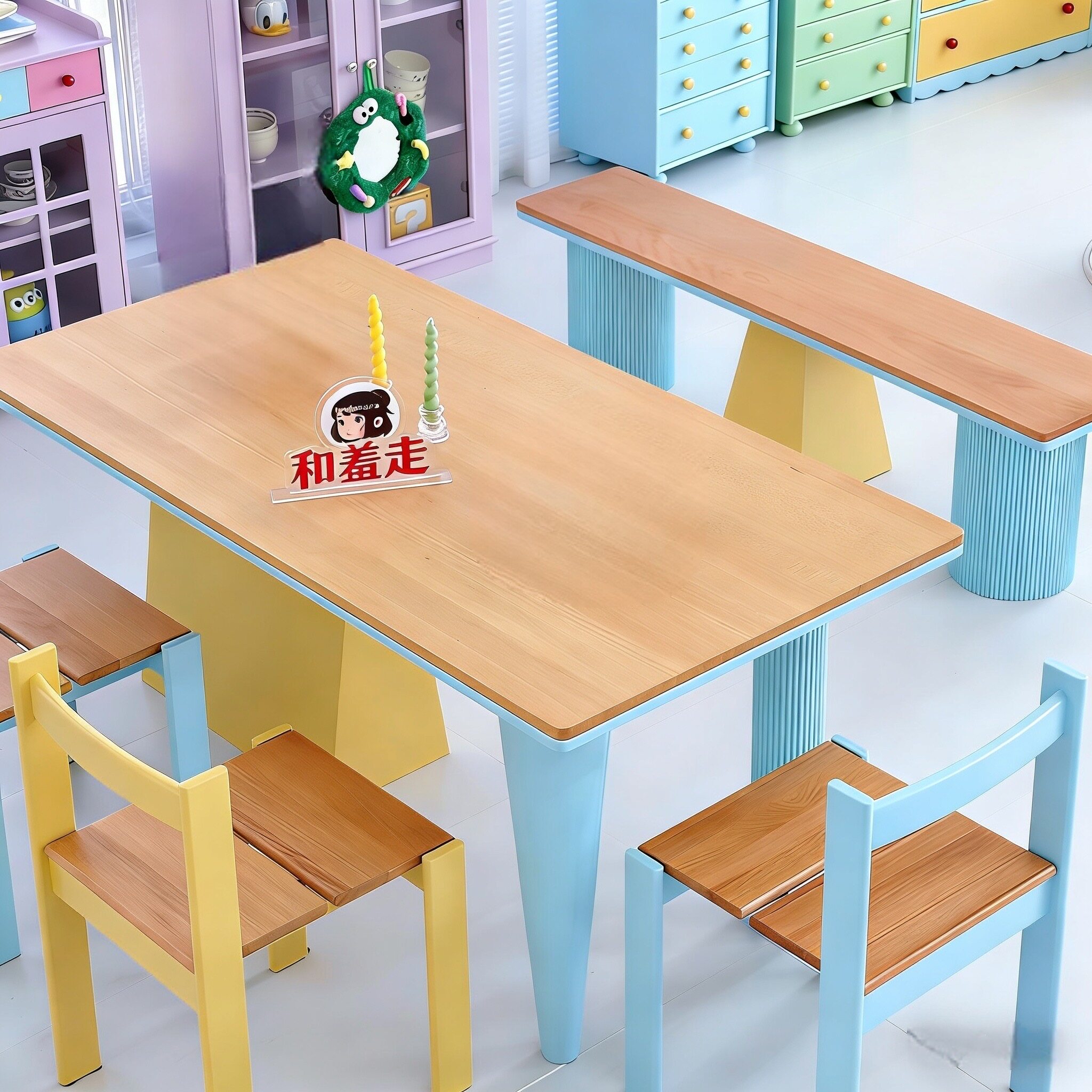 北欧多巴胺家用小户型餐桌椅组合餐厅饭桌吃饭桌子设计师款洽谈桌