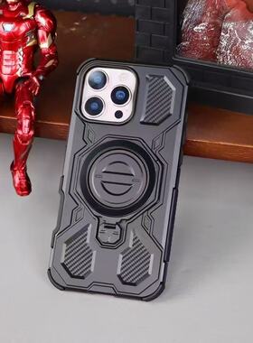 适用于苹果15promax军事级防摔保护壳16PROMAX加厚全包气囊铠甲iPhon15pro金属引磁旋转支架强磁无线充电歼20