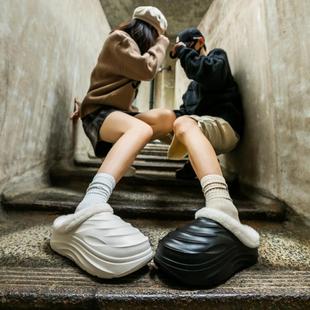 破茧2024冬季新款加绒加厚棉鞋高颜值防滑保暖棉拖鞋大码男款外穿