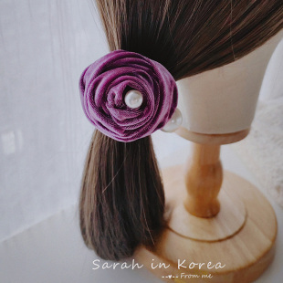 特惠 Sarah Korea韩国 丝绒玫瑰花苞发圈皮筋立体感 包邮