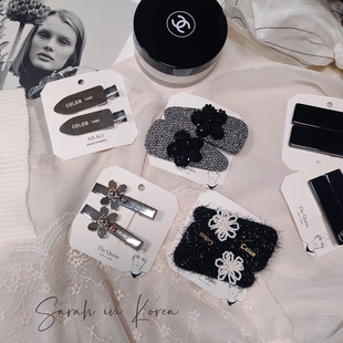 Sarah in Korea韩国 The Queen秋冬毛绒感金属鸭嘴边夹侧面对夹