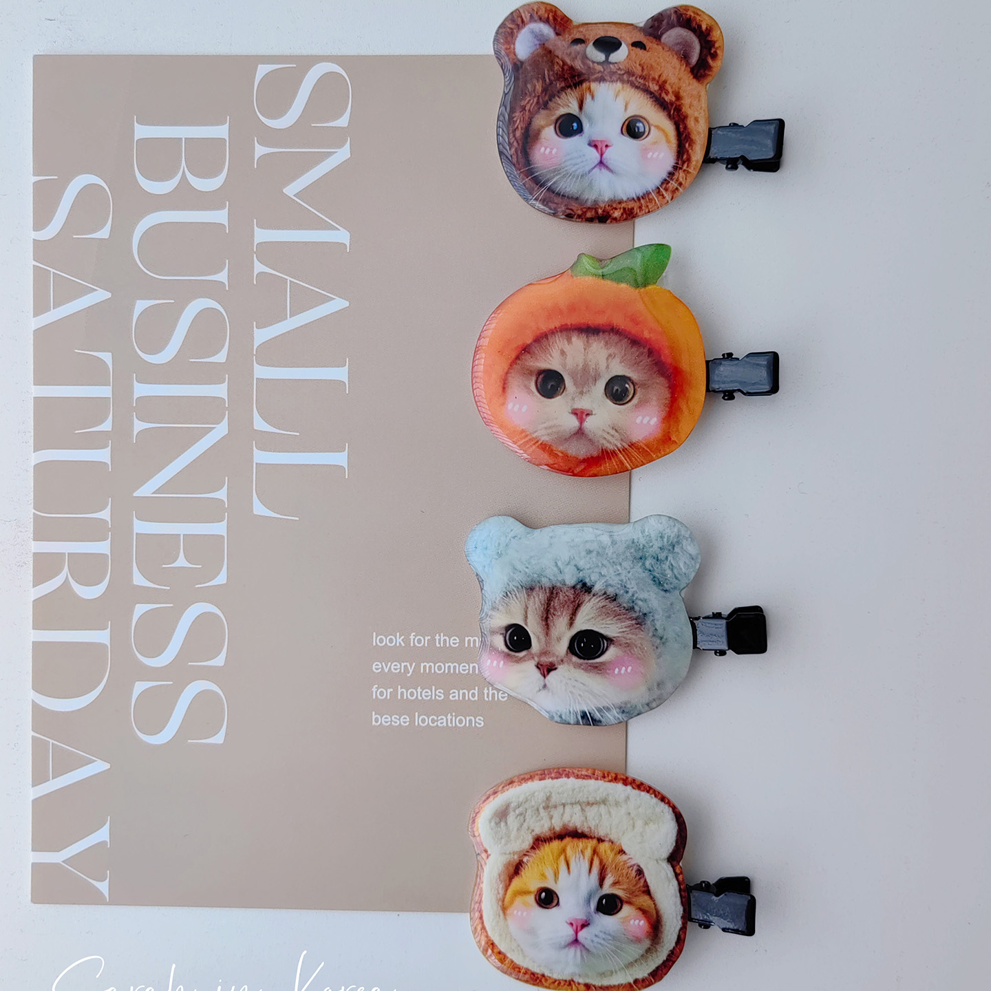 Sarah in Korea韩国 阔爱滴修喵咪刘海鸭嘴边夹侧面发夹