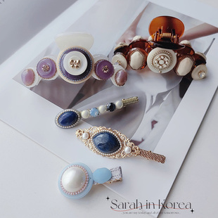 Sarah Korea韩国 重工原石超美发抓抓夹 G端客户边夹鸭嘴夹