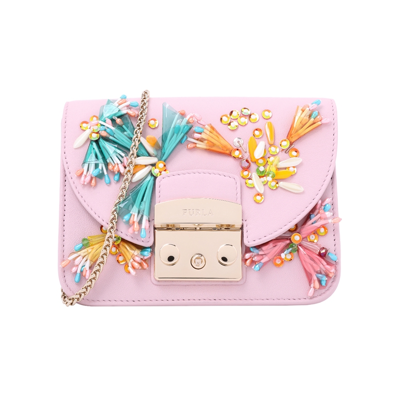 FURLA/ܽÀÁ´ÌõС·½°üµ¥¼çб¿æ°üÁ¢Ì寴½Ó»¨¶äÖ鯬ٰüBOQ4