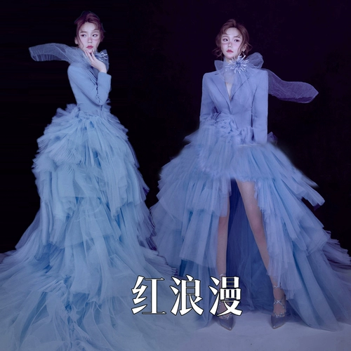 Новый внешний вид на море -вид пляжную пляжную юбку Тема свадебная одежда для фильма Пара фото фото драг -хвост платье для путешествий