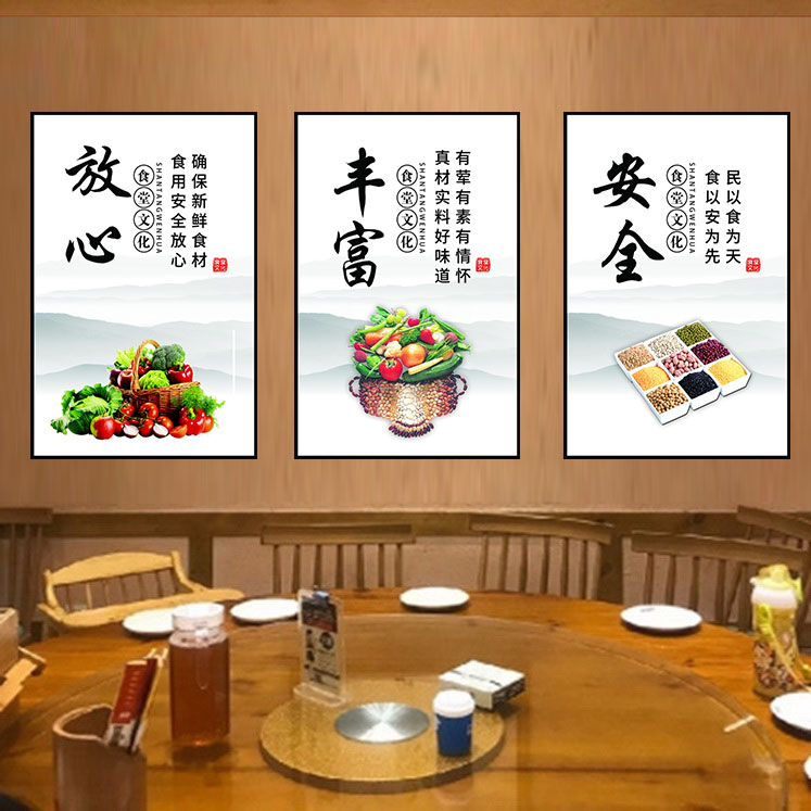 学校食堂标语节约粮食贴图快餐自助餐店餐厅饭馆饭店装饰画墙壁画