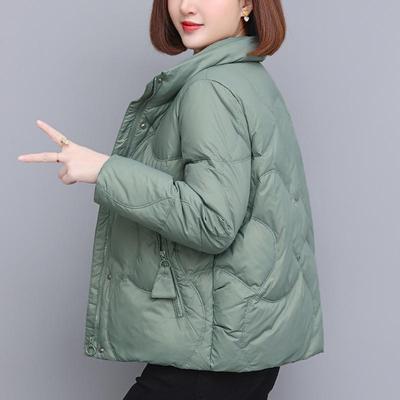 羽绒服女短款2024新款时尚洋气小个子爆款轻薄立领保暖白鸭绒外套