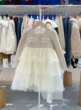 冬季新款imau奕玛童装女大童裙子儿童小香风纱裙连衣裙48LF471126