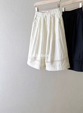 女童阔腿裤2026夏季新款韩版洋气女宝宝蕾丝花边休闲裤长裤宽松哭