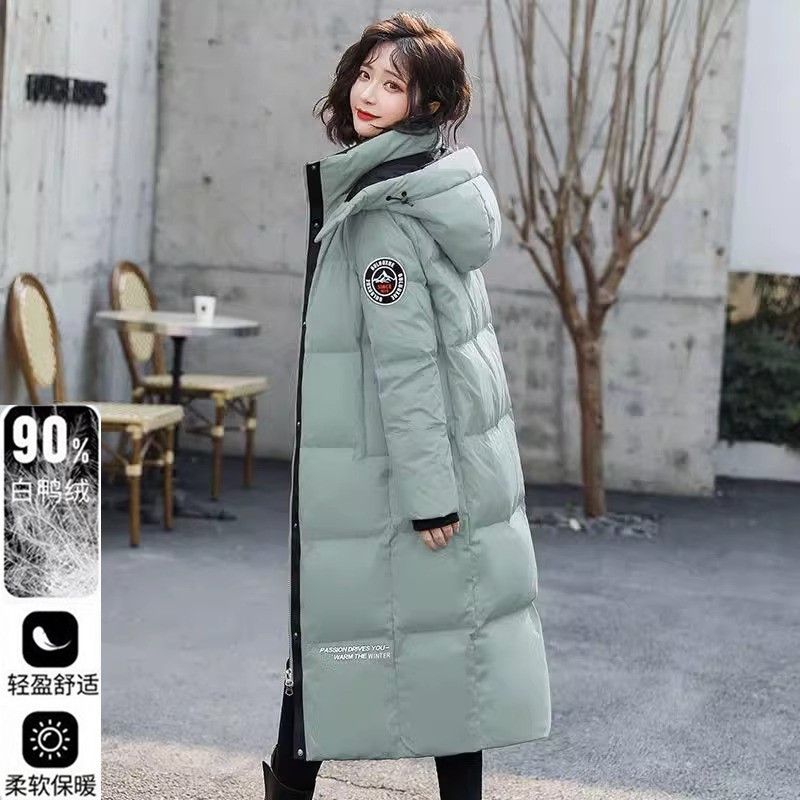 撤柜正品羽绒服女中长款2025新款冬过膝长款白鸭绒加厚外套潮