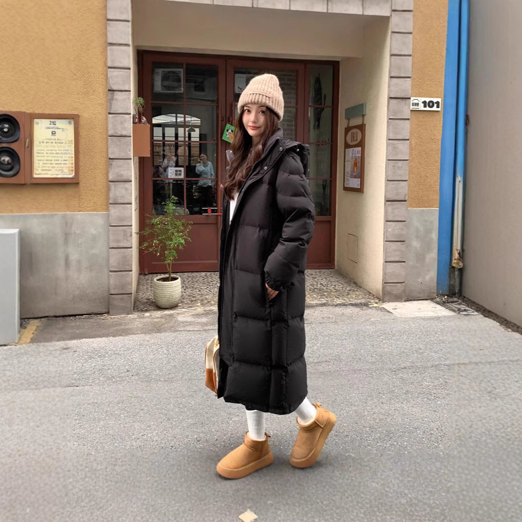 羽绒服女2025长款超长过膝冬季男中长款三防情侣外套中戏加厚