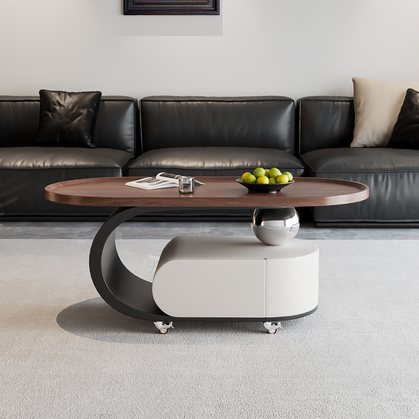 中古风小户型可移动茶几沙发边几