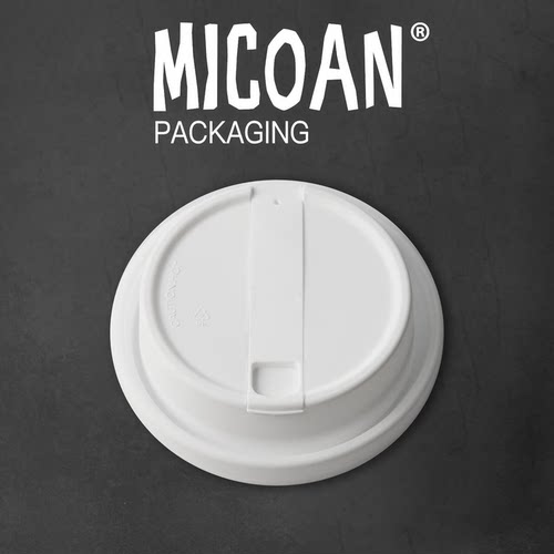 MICOAN名高 90口径一次性哑面白色PP折叠杯盖直饮插吸管防漏外卖