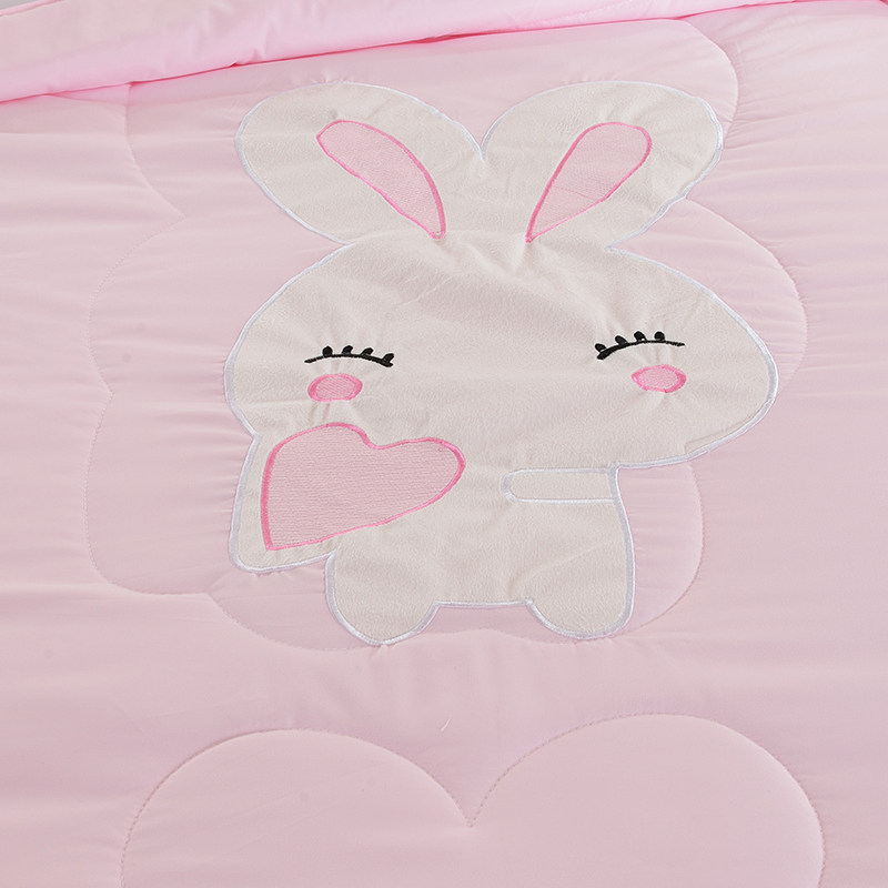 公主风可爱卡通兔子花边夏凉被空调被蕾丝白纱床裙款夏被四件套