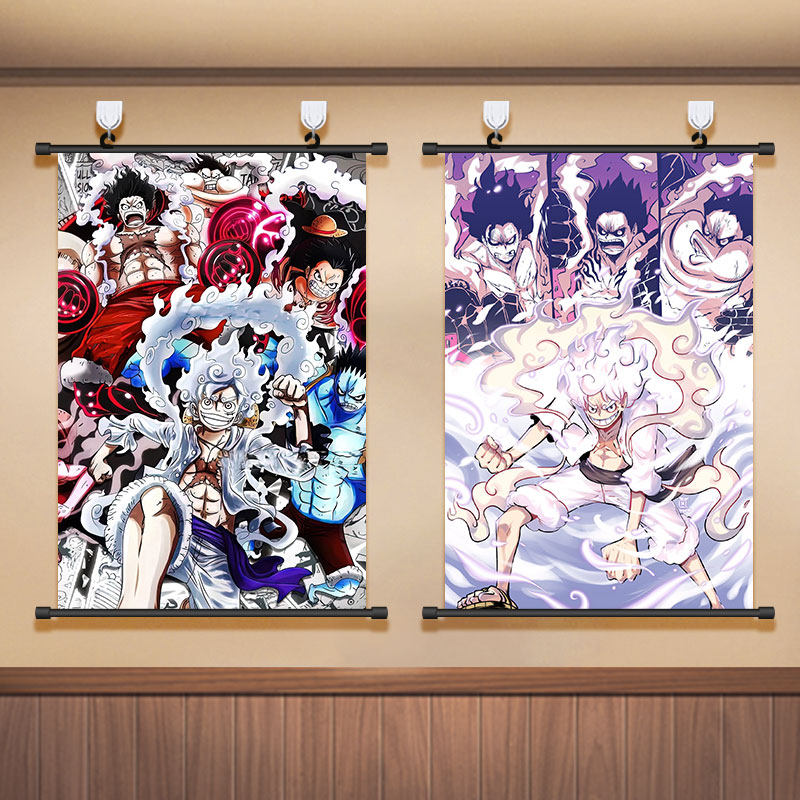 路飞五档海报海贼王挂画太阳神尼卡装饰画壁画免打孔挂墙送粘钩