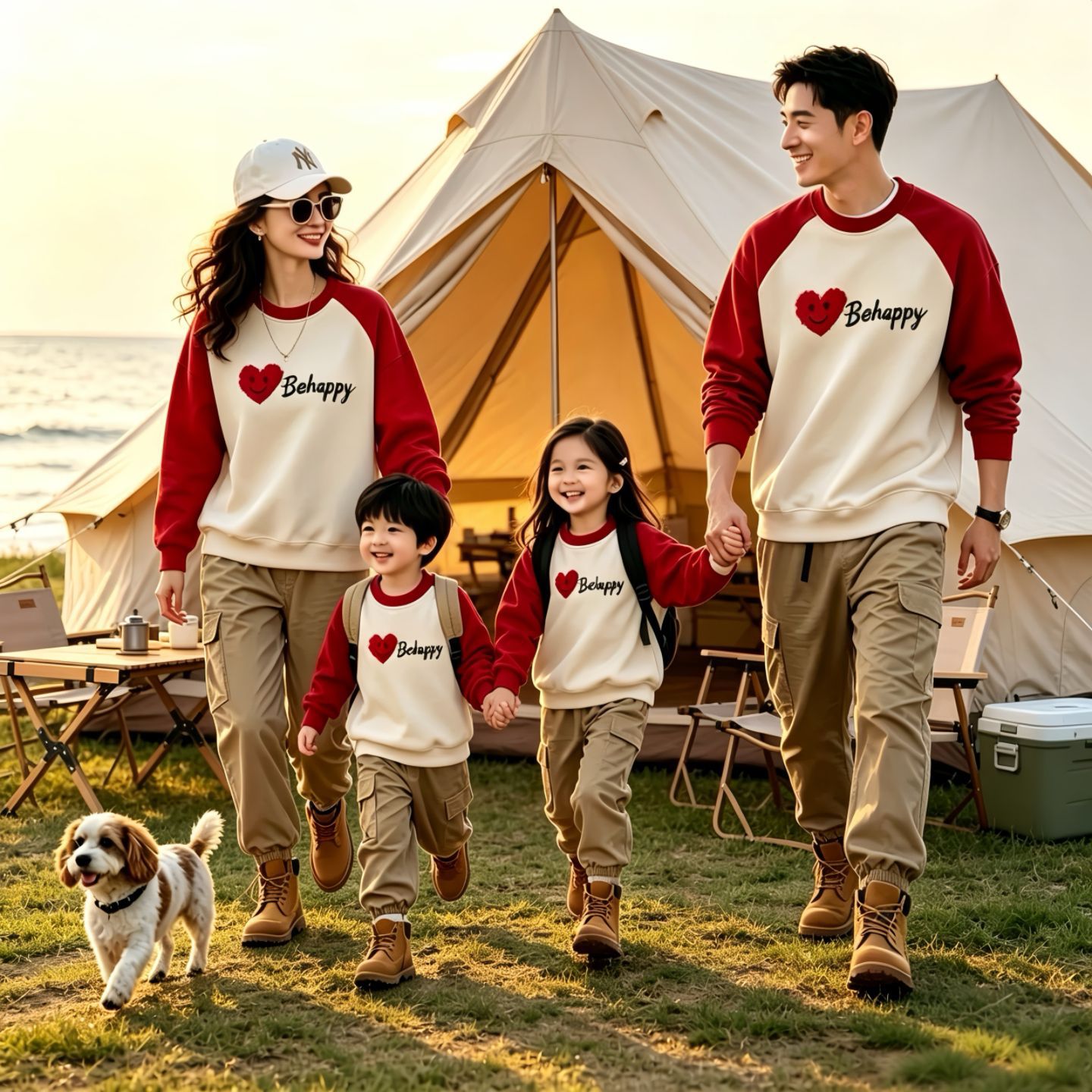 秋冬炸街亲子加绒卫衣一家三口全家福婴儿周岁拍照爬服时尚母女装