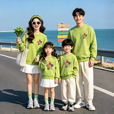 不一样特别的亲子装一家三四口秋季卫衣新款高级感洋气母子母女装