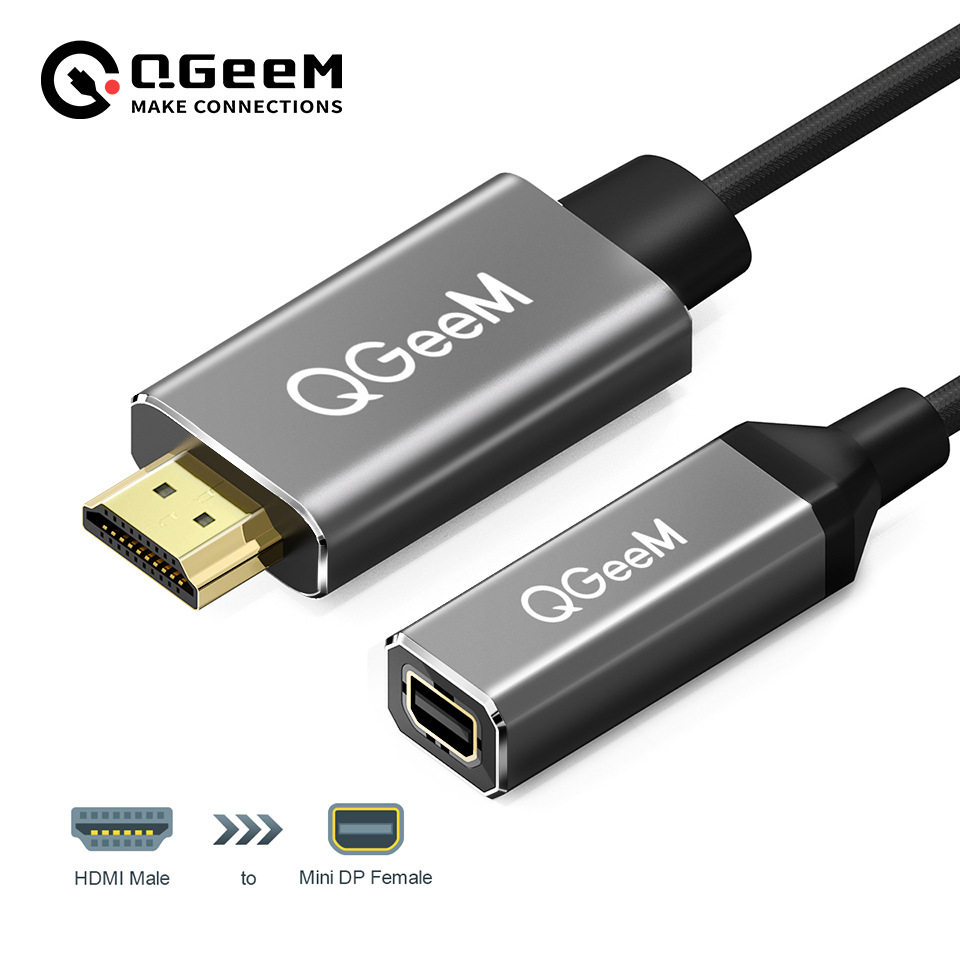 HDMI转MINI DP转接器适配器4K30Hz高清线连接笔记本电脑显示器